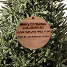 Load image into Gallery viewer, Dr Kevorkian - Cedar Ornament