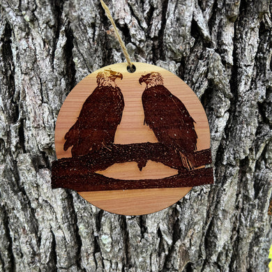 Eagle Pair - Cedar Ornament