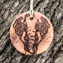 Load image into Gallery viewer, Elephant Design - Raw Cedar Ornament 3x3in