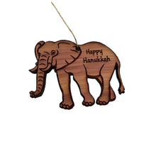 Load image into Gallery viewer, Elephant Happy Hanukkah - Cedar Ornament