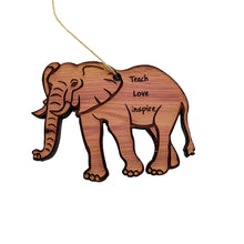 Load image into Gallery viewer, Elephant Teach Love Inspire - Cedar Ornament