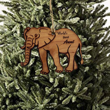 Load image into Gallery viewer, Elephant Worlds Best Aunt - Cedar Ornament