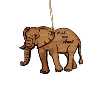 Load image into Gallery viewer, Elephant Worlds Best Aunt - Cedar Ornament