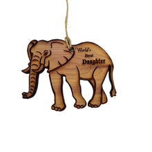 Load image into Gallery viewer, Elephant Worlds Best Daughter - Cedar Ornament