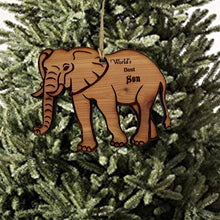 Load image into Gallery viewer, Elephant Worlds Best Son - Cedar Ornament