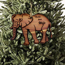 Load image into Gallery viewer, Elephant Worlds Best Wife - Cedar Ornament