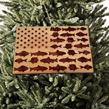 Load image into Gallery viewer, Fish Flag - Cedar Ornament