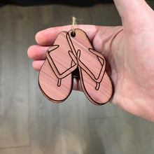 Load image into Gallery viewer, Flip Flops - Cedar Ornament