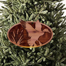 Load image into Gallery viewer, Flying Duck - Cedar Ornament