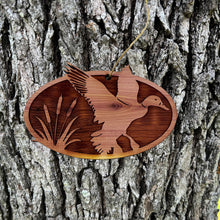 Load image into Gallery viewer, Flying Duck - Cedar Ornament