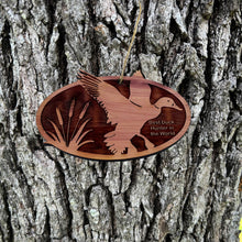 Load image into Gallery viewer, Flying Duck Best Duck Hunter in the World - Cedar Ornament