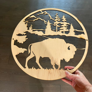 Free Range American Bison 18x18 sign