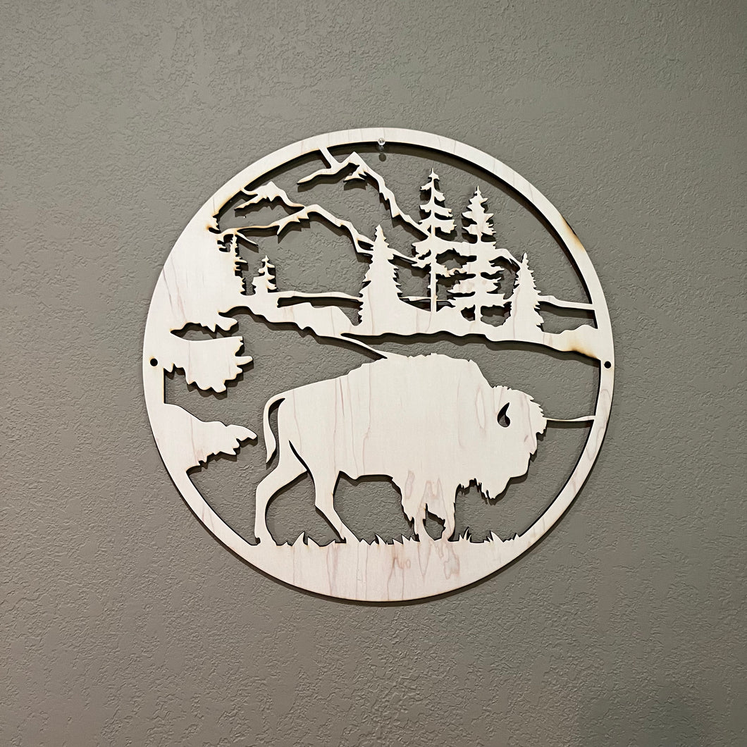 Free Range American Bison 18x18 sign