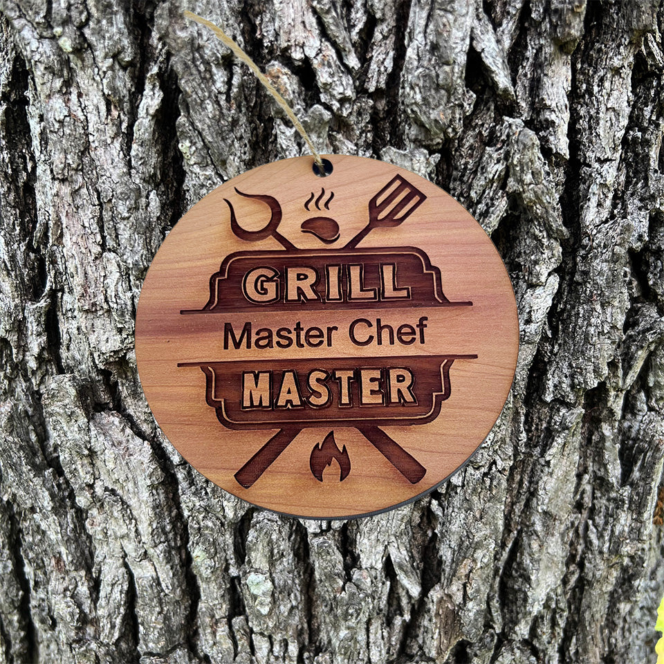 Grill Master - Cedar Ornament