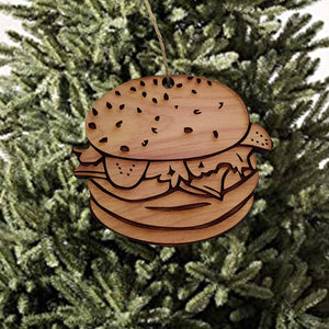 Hamburger - Cedar Ornament