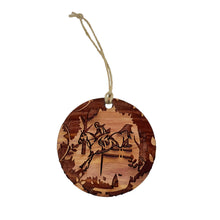 Load image into Gallery viewer, Horse Jumper - Raw Cedar Ornament 3x3in