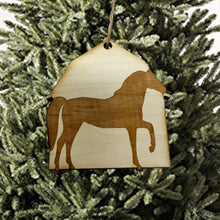 Load image into Gallery viewer, Ornament - Horse and Barn - Raw wood ornament