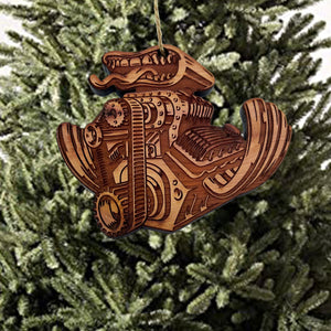 Hot Rod Engine - Cedar Ornament