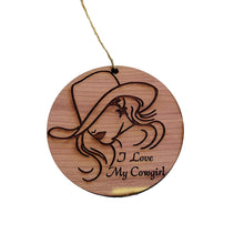 Load image into Gallery viewer, I Love My Cowgirl - Cedar Ornament