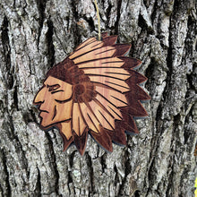 Load image into Gallery viewer, Indian Chief - Cedar Ornament