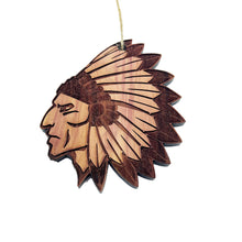 Load image into Gallery viewer, Indian Chief - Cedar Ornament