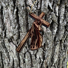 Load image into Gallery viewer, Jesus carrying cross - Cedar Ornament