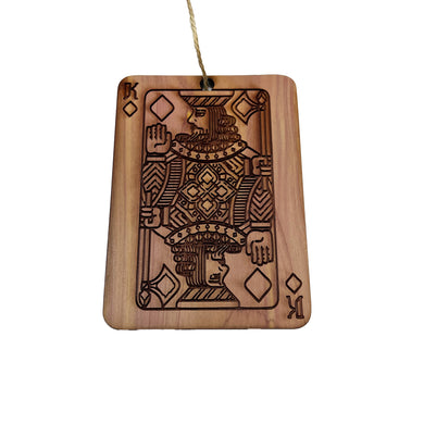 King of Diamonds Card - Cedar Ornament