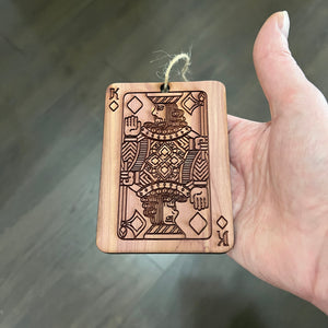 King of Diamonds Card - Cedar Ornament