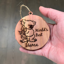 Load image into Gallery viewer, Koala Worlds Best Mama - Cedar Ornament