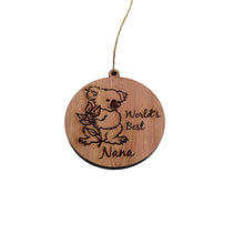 Load image into Gallery viewer, Koala Worlds Best Nana - Cedar Ornament