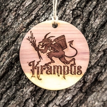 Load image into Gallery viewer, Krampus - Raw Cedar Ornament 3x3in