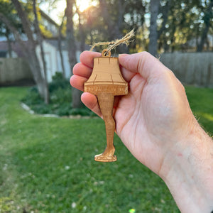 Ornament - Leg Lamp - Raw Wood 4x2in