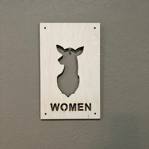 Men and Women Deer Restroom Signs 6x10 (Both Signs)