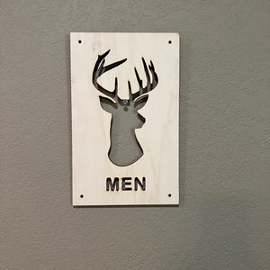 Men and Women Deer Restroom Signs 6x10 (Both Signs)