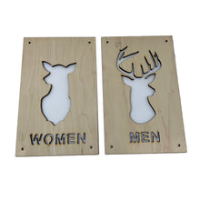 Load image into Gallery viewer, Men and Women Deer Restroom Signs 6x10 (Both Signs)