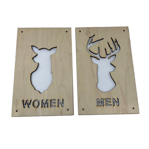 Men and Women Deer Restroom Signs 6x10 (Both Signs)