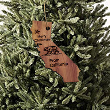 Load image into Gallery viewer, Merry Christmas From California - Cedar Ornament