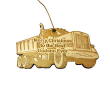 Load image into Gallery viewer, Merry Christmas to the best Godson Ever Dump Truck - Ornament