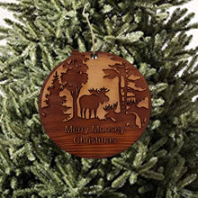 Load image into Gallery viewer, Merry Moosey Christmas - Cedar Ornament