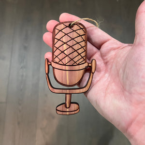 Microphone - Cedar Ornament