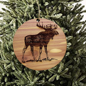 Moose - Cedar Ornament