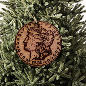 Morgan Dollar - Cedar Ornament