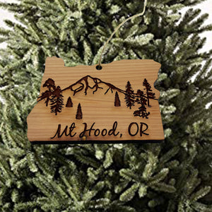 Mt Hood Oregon - Cedar Ornament