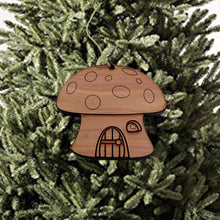 Load image into Gallery viewer, Mushroom House - Cedar Ornament