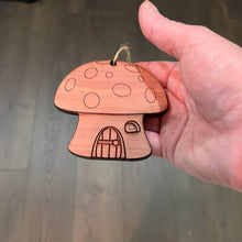 Load image into Gallery viewer, Mushroom House - Cedar Ornament