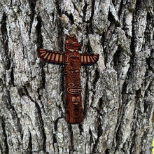 Load image into Gallery viewer, Native American Totem Pole - Cedar Ornament