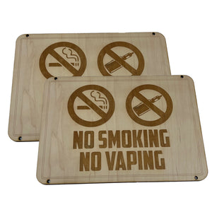 Sign - No Smoking No Vaping Sign 8x12 (QTY 2 SIGNS)