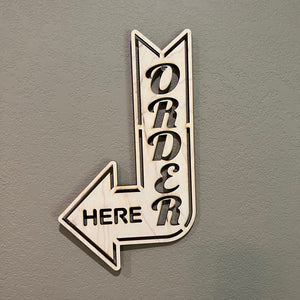 CUSTOM - Order Here Left and Right Arrows signs (Both Signs)