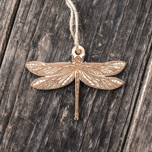 Ornament - Dragonfly - Raw Wood 4x3in