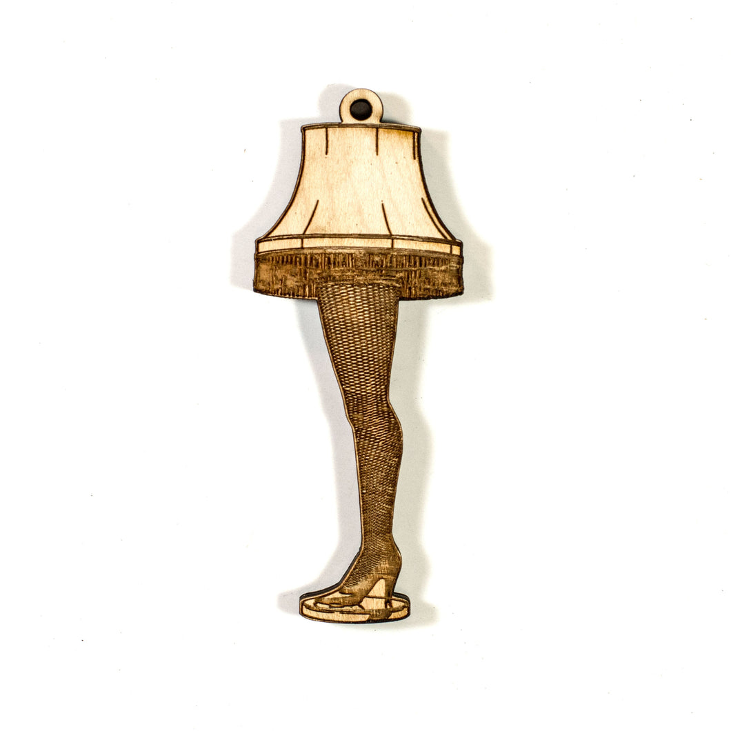 Ornament - Leg Lamp - Raw Wood 4x2in